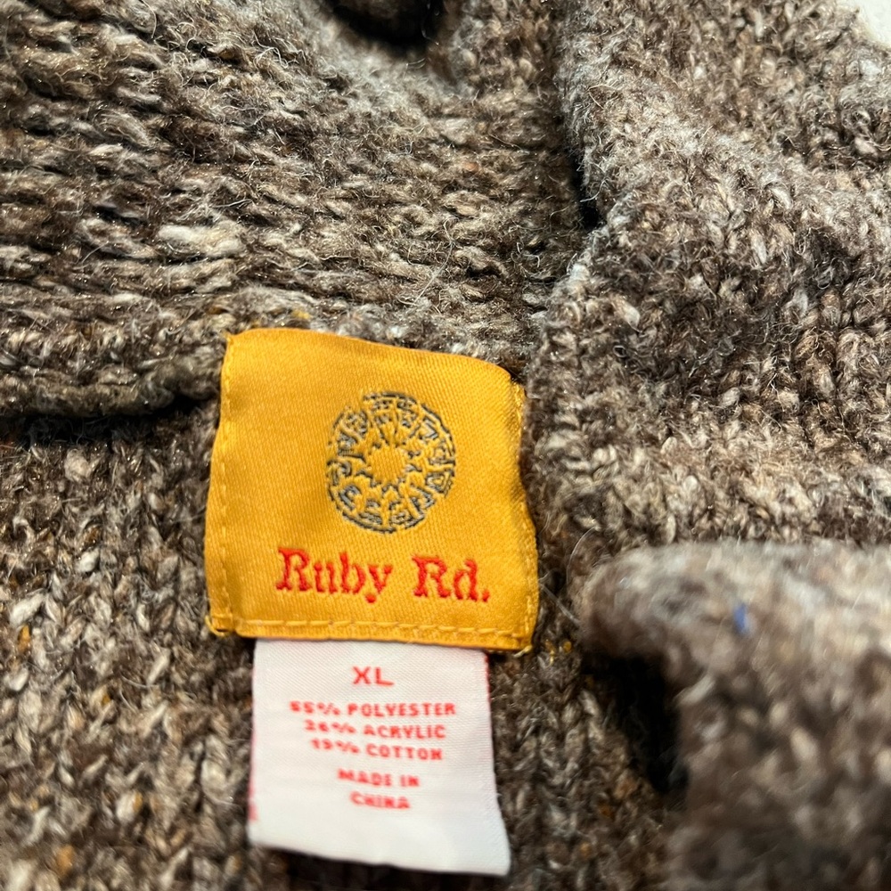 Ruby Rd. Textured Brown Knit Sweater - Picture 2 of 2